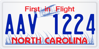 NC license plate AAV1224
