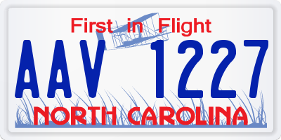 NC license plate AAV1227