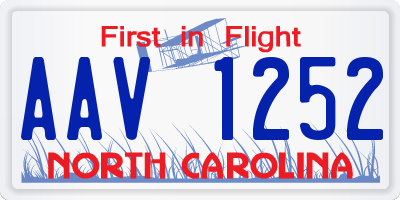 NC license plate AAV1252