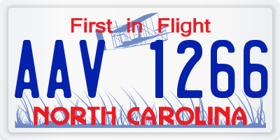NC license plate AAV1266