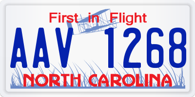 NC license plate AAV1268