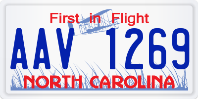 NC license plate AAV1269