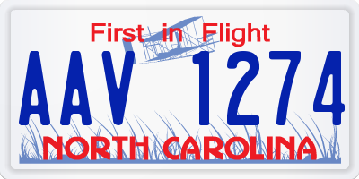 NC license plate AAV1274