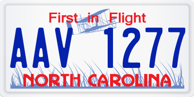 NC license plate AAV1277