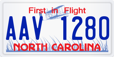 NC license plate AAV1280