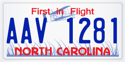 NC license plate AAV1281