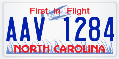 NC license plate AAV1284