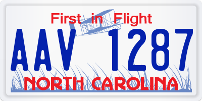 NC license plate AAV1287