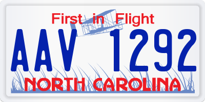 NC license plate AAV1292