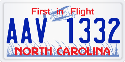 NC license plate AAV1332