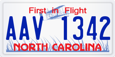 NC license plate AAV1342