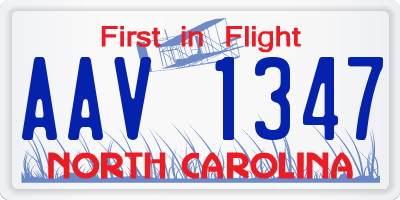 NC license plate AAV1347