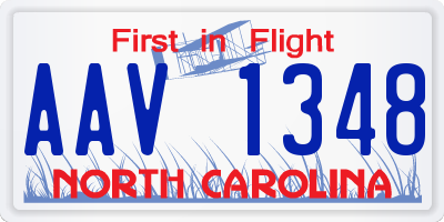 NC license plate AAV1348