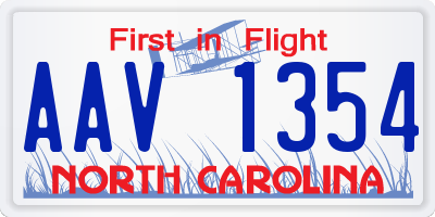 NC license plate AAV1354