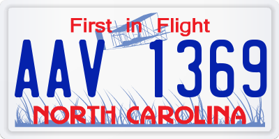 NC license plate AAV1369