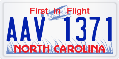 NC license plate AAV1371