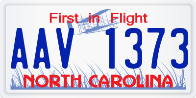 NC license plate AAV1373