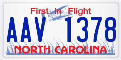 NC license plate AAV1378