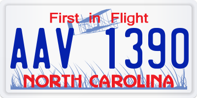 NC license plate AAV1390