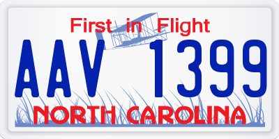 NC license plate AAV1399