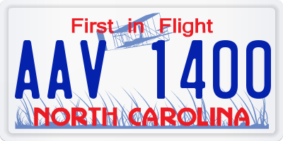 NC license plate AAV1400