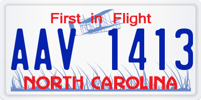 NC license plate AAV1413