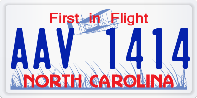 NC license plate AAV1414