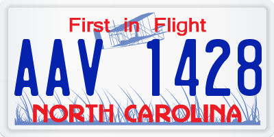 NC license plate AAV1428