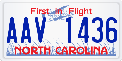 NC license plate AAV1436