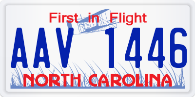NC license plate AAV1446
