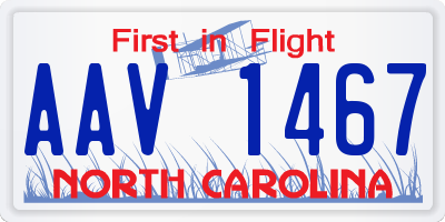 NC license plate AAV1467