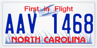 NC license plate AAV1468