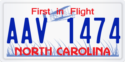 NC license plate AAV1474