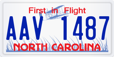 NC license plate AAV1487