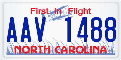 NC license plate AAV1488