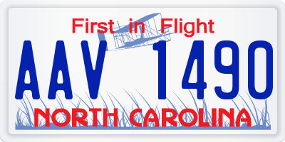NC license plate AAV1490