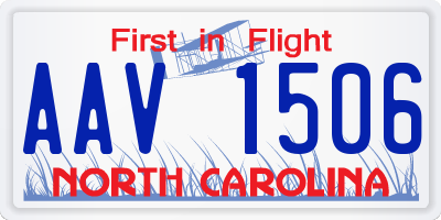 NC license plate AAV1506