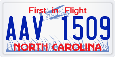 NC license plate AAV1509
