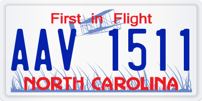NC license plate AAV1511