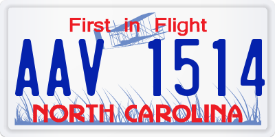 NC license plate AAV1514
