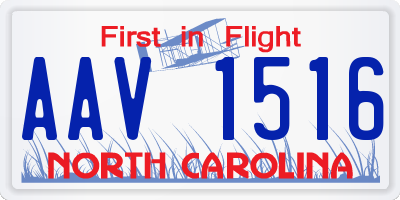 NC license plate AAV1516