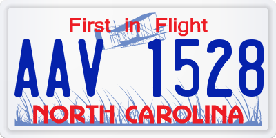 NC license plate AAV1528