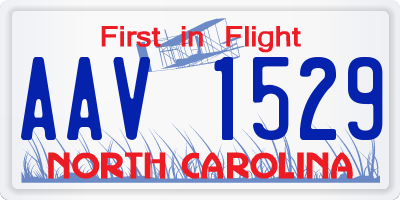 NC license plate AAV1529