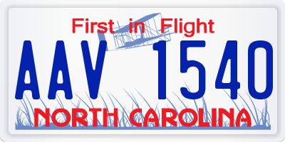 NC license plate AAV1540