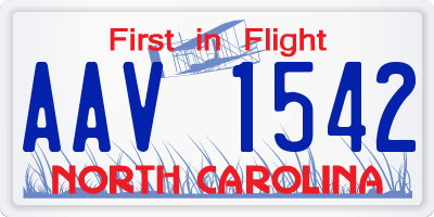 NC license plate AAV1542