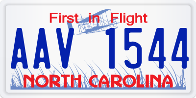 NC license plate AAV1544