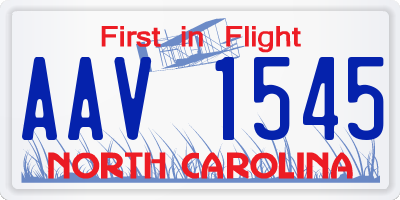 NC license plate AAV1545