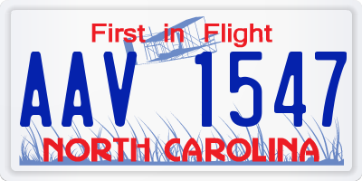 NC license plate AAV1547