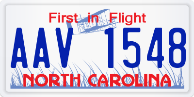 NC license plate AAV1548