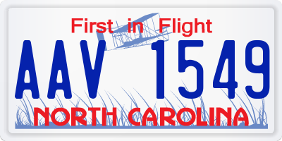NC license plate AAV1549